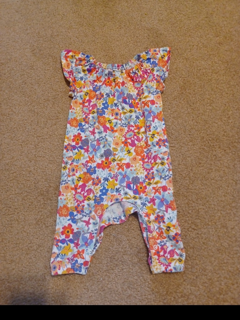 Floral Multicolor Girls' One-Piece Romper